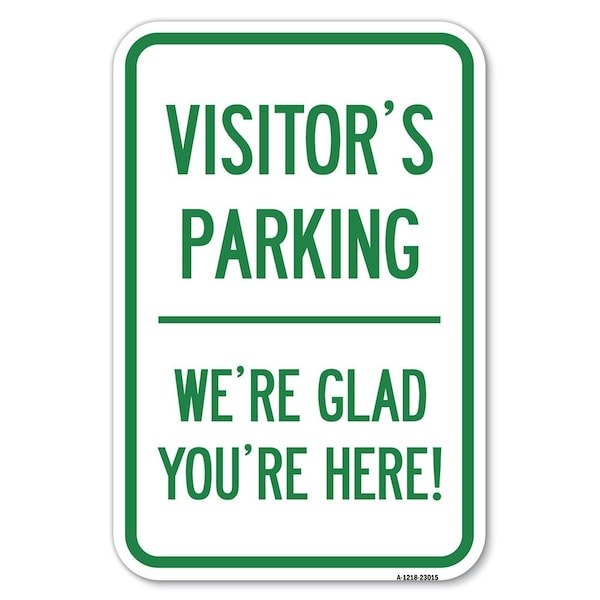 Signmission Reserved Parking Sign Visitor Parking W Heavy-Gauge Aluminum Sign, 12" x 18", A-1218-23015 A-1218-23015 - main